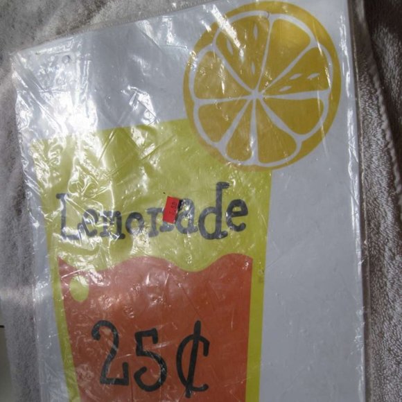 Plastic Lemonade Glass 25 C Cents Stand Sign Young Entrepreneur Summer Time Sale - Picture 4 of 6